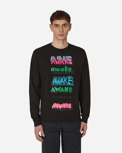 Shop Awake Ny Stefan Meier Printed Longsleeve T-shirt In Black