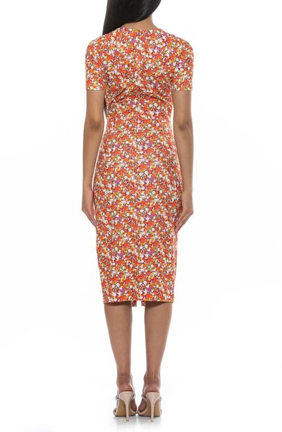Shop Alexia Admor Jayana Sheath Dress In Orange Multi