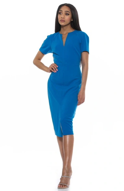 Shop Alexia Admor Jayana Sheath Dress In Denim Blue