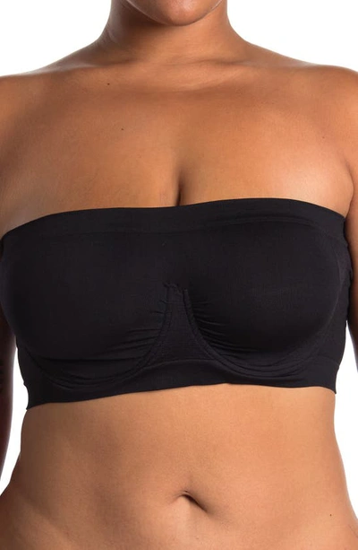 Shop Felina Body Smooth Seamless Strapless Bra In Black