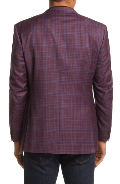 Shop Canali Siena Plaid Wool Sport Coat In Red