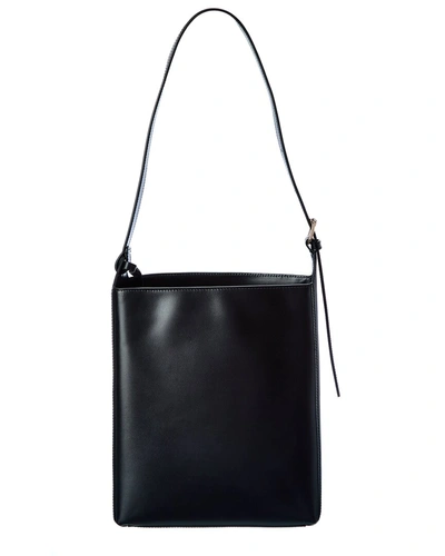 Shop Apc A.p.c. Virginie Open Leather Shoulder Bag In Black