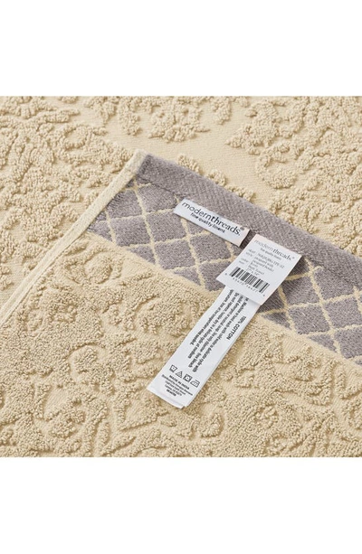 Modern Threads Embellished Border Damask Jacquard Towel 6-piece Set In Ivory