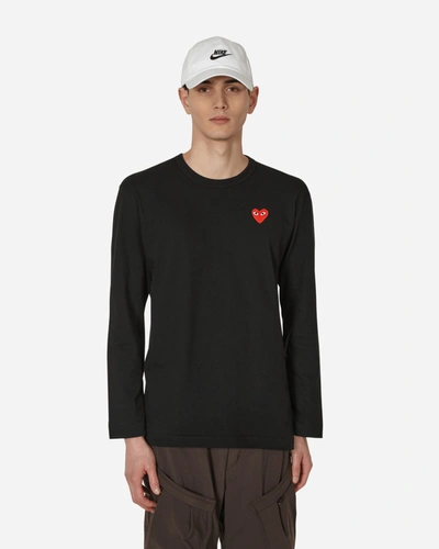 Shop Comme Des Garçons Play Heart Longsleeve T-shirt In Black