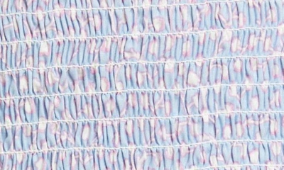 French Connection Diana Smocked Recycled Polyester Miniskirt In Forget Me Not Multi