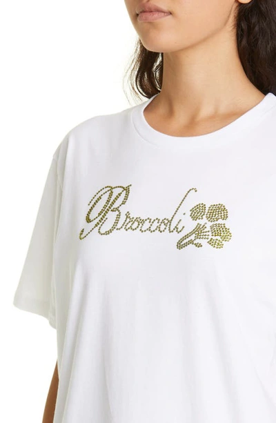 Shop Collina Strada Broccoli Embellished Organic Cotton T-shirt