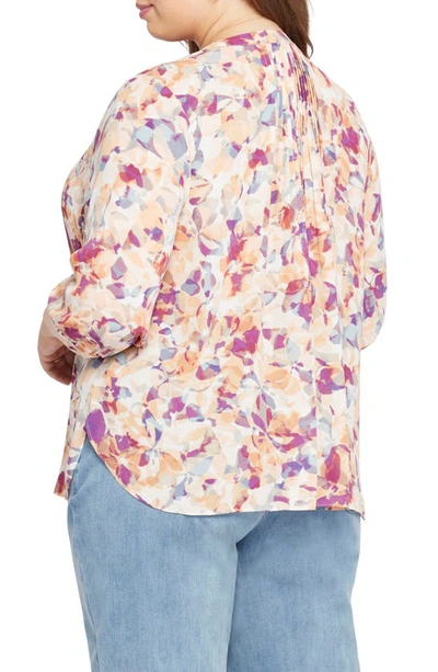 Nydj Semisheer Pintuck Blouse In Fallen Leaf