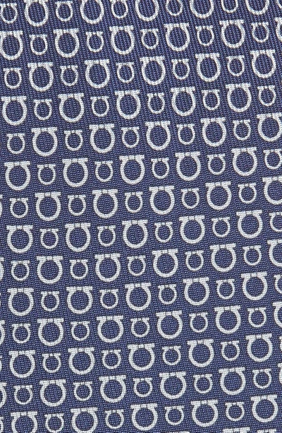 Shop Ferragamo Ivory Print Silk Tie In F.marino/ Black
