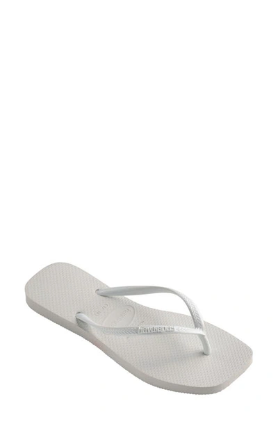 Shop Havaianas Slim Square Flip Flop In White