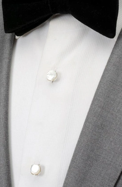 Cufflinks, Inc . Set Of 4 Sterling Silver & Mother-of-pearl Studs In White