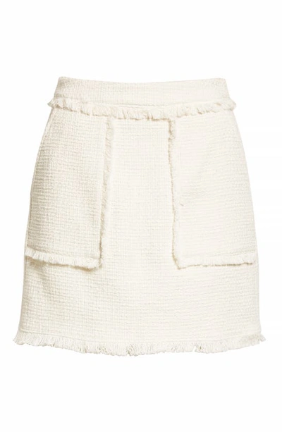 Shop Cinq À Sept Jaycie Cotton Tweed Skirt In Gardenia