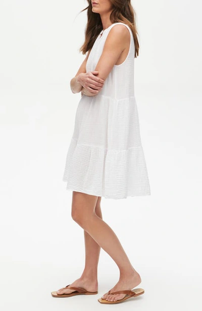 Shop Michael Stars Daisy Cotton Gauze Babydoll Dress In White