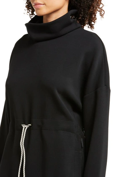 Shop Varley Freya Funnel Neck Sweatshirt In Black