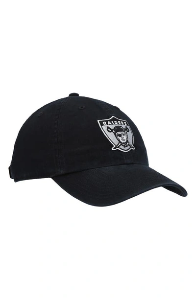 47 Brand '47 Black Las Vegas Raiders Clean Up Legacy Adjustable Hat In Black