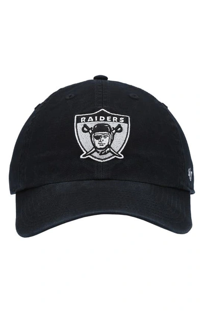 47 Brand '47 Black Las Vegas Raiders Clean Up Legacy Adjustable Hat In Black