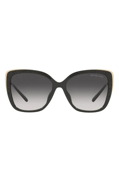 Shop Michael Kors East Hampton 56mm Square Sunglasses In Black