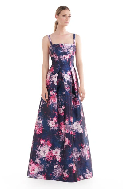 Shop Kay Unger Maxine Floral Gown In Wood Rose