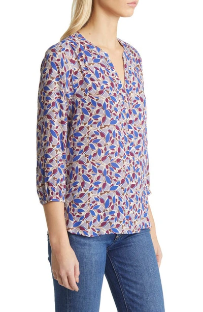 Shop Nydj High-low Crepe Blouse In Charlottes Cove