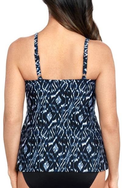 Shop Miraclesuit Palatium Love Knot Underwire Tankini Top In Blue Multi