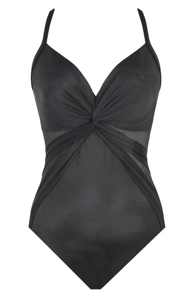 Shop Miraclesuit Network News Bell One-piece Swimsuit In Black