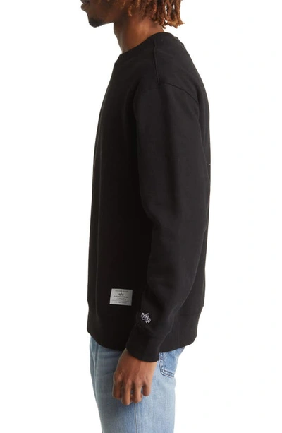 Shop Alpha Industries Essential Crewneck Sweatshirt In Black