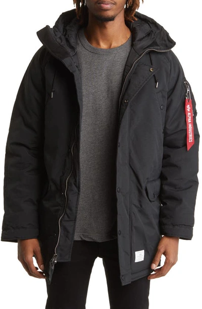 Shop Alpha Industries N-3b Altitude Mod Hooded Parka In Black