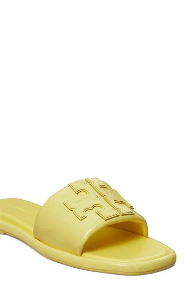 Shop Tory Burch Double-t Leather Sport Slide Sandal In Vintage Lemon