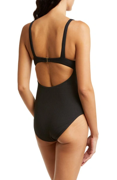 Shop Vitamin A Demi One-piece Swimsuit In Black Ecorib