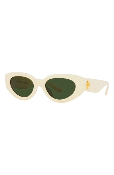 Shop Tory Burch 51mm Cat Eye Sunglasses In Ivory