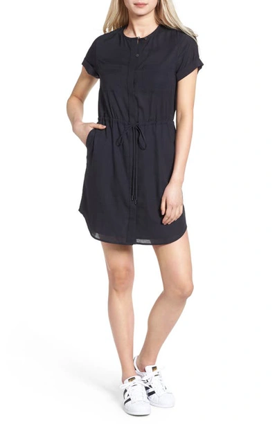 Shop Ag Lima Collarless Shirtdress In True Black