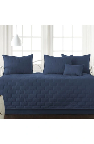 Southshore Fine Linens Brickyard Quilt Set In Dark Blue