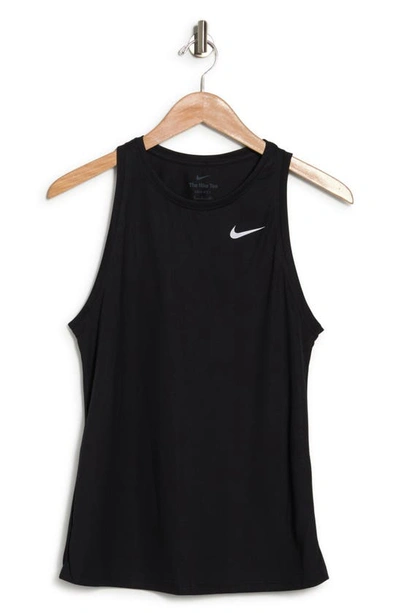 Shop Nike Dri-fit Running Tank In Black/ White