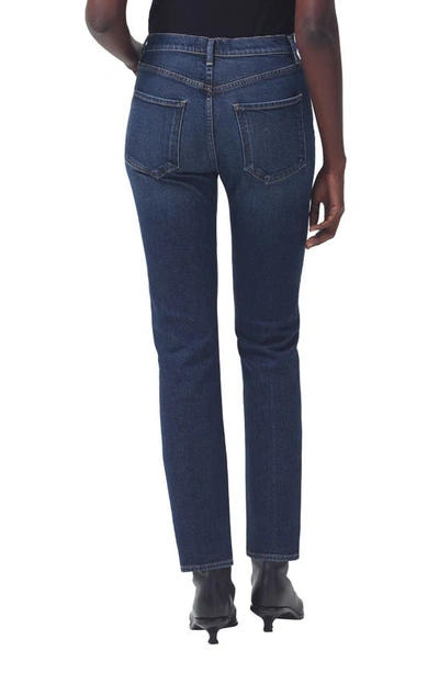 Shop Agolde Riley High Waist Ankle Straight Leg Jeans In Divided