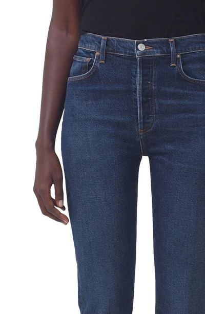 Shop Agolde Riley High Waist Ankle Straight Leg Jeans In Divided