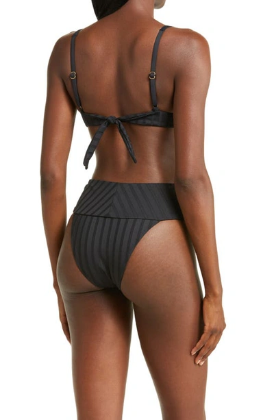 Shop Vitamin A Rossi Underwire Ribbed Bikini Top In Black Superrib