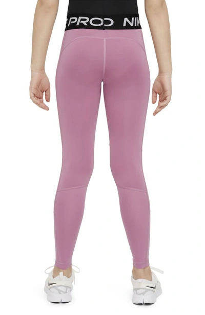 Shop Nike Kids' Pro Leggings In Elemental Pink/ White