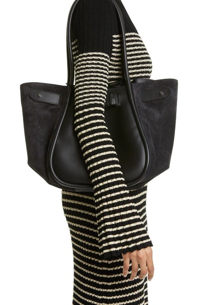 Shop Proenza Schouler Ruched Leather Tote In Black