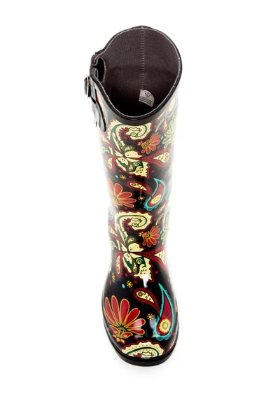 Nomad Puddles Waterproof Rain Boot In Black Paisley