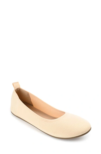 Shop Journee Collection Jersie Knit Ballet Flat In Cream