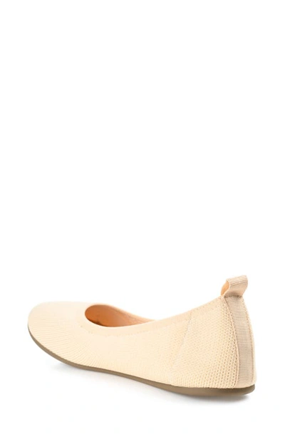 Journee Collection Jersie Knit Ballet Flat In Cream