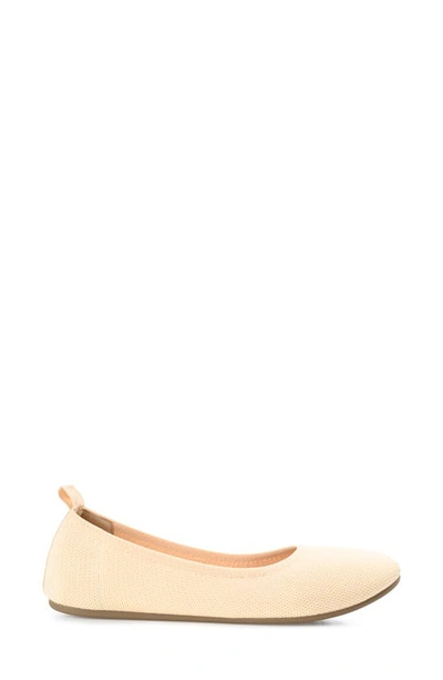 Journee Collection Jersie Knit Ballet Flat In Cream