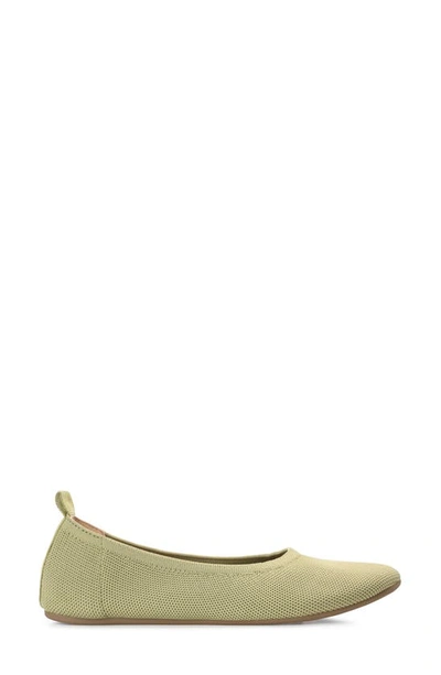 Shop Journee Collection Jersie Knit Ballet Flat In Olive