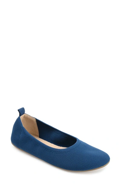 Shop Journee Collection Jersie Knit Ballet Flat In Navy