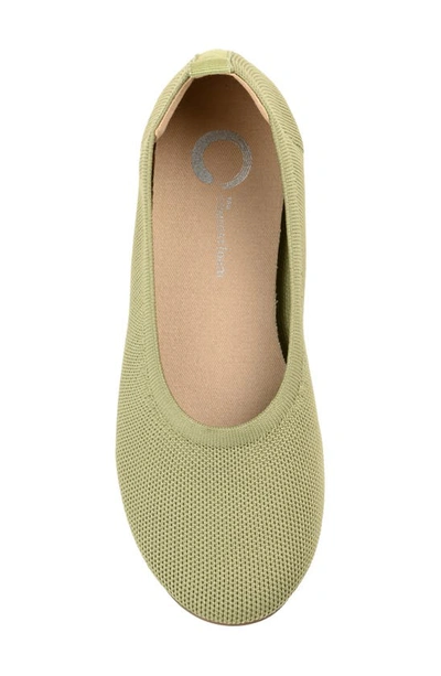 Shop Journee Collection Jersie Knit Ballet Flat In Olive