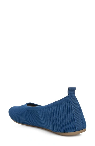 Journee Collection Jersie Knit Ballet Flat In Navy