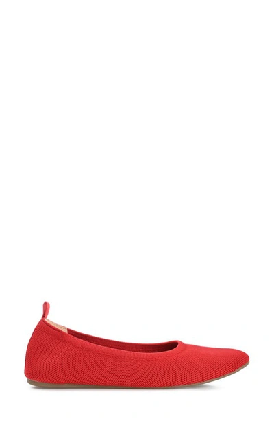 Shop Journee Collection Jersie Knit Ballet Flat In Red
