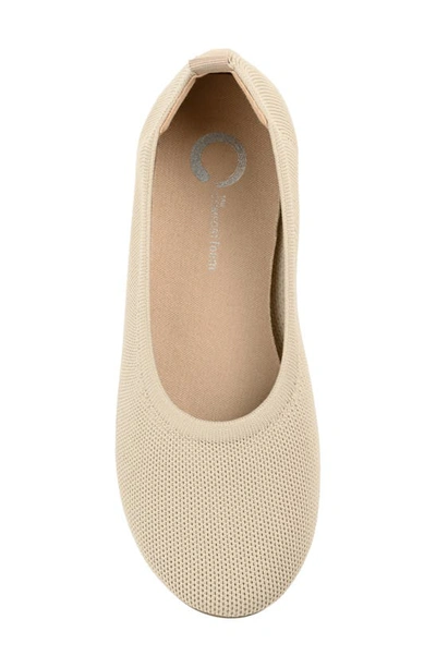 Shop Journee Collection Jersie Knit Ballet Flat In Taupe