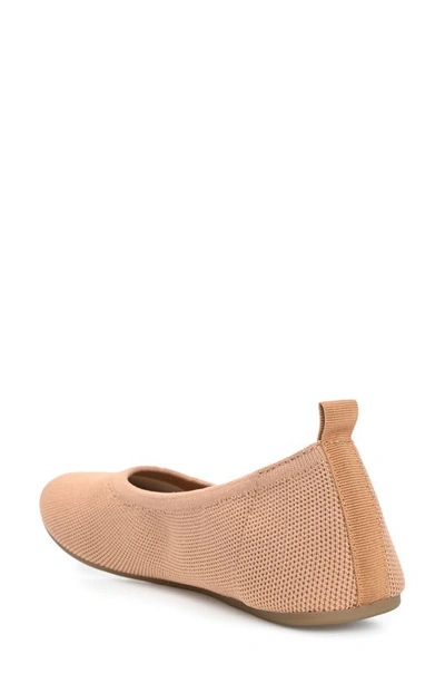 Journee Collection Jersie Knit Ballet Flat In Tan