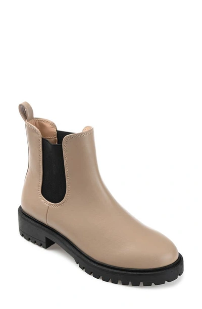 Journee Collection Womens Kenova-wd Block Heel Booties Wide Width In Taupe