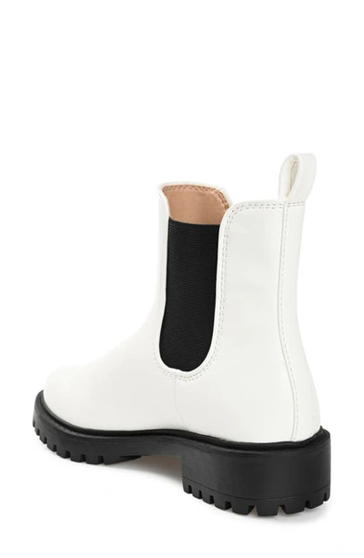 Journee Collection Lug Sole Chelsea Boot In White
